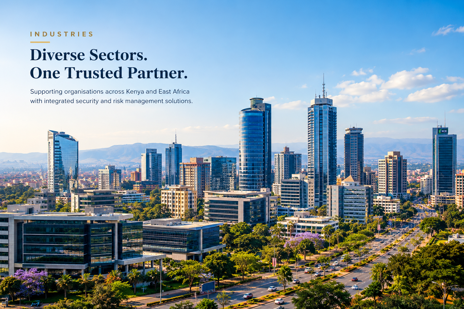 Modern Nairobi commercial district representing business and infrastructure across Kenya